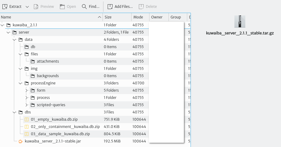 Kuwaiba 2.1.1 installation package contents