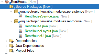 Classes of each Package