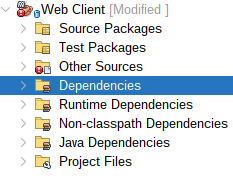 Web Client Dependencies folder