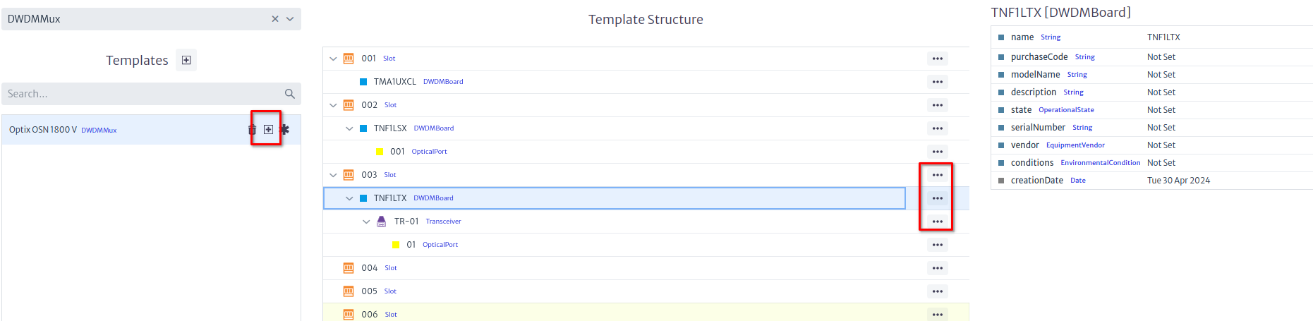 A template for a DWDM multiplexer