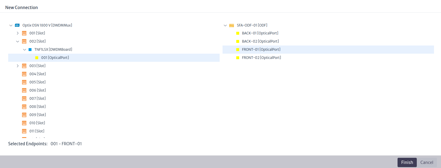 Choosing the endpoints of the connection