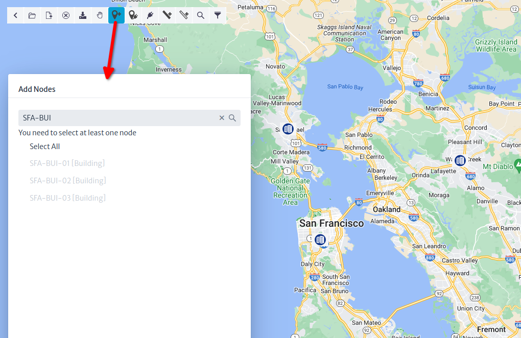 Nodes added to the OSP View