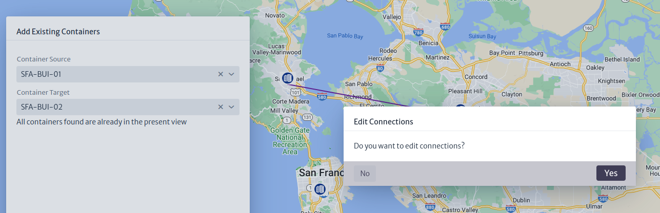 Connections added to the OSP View