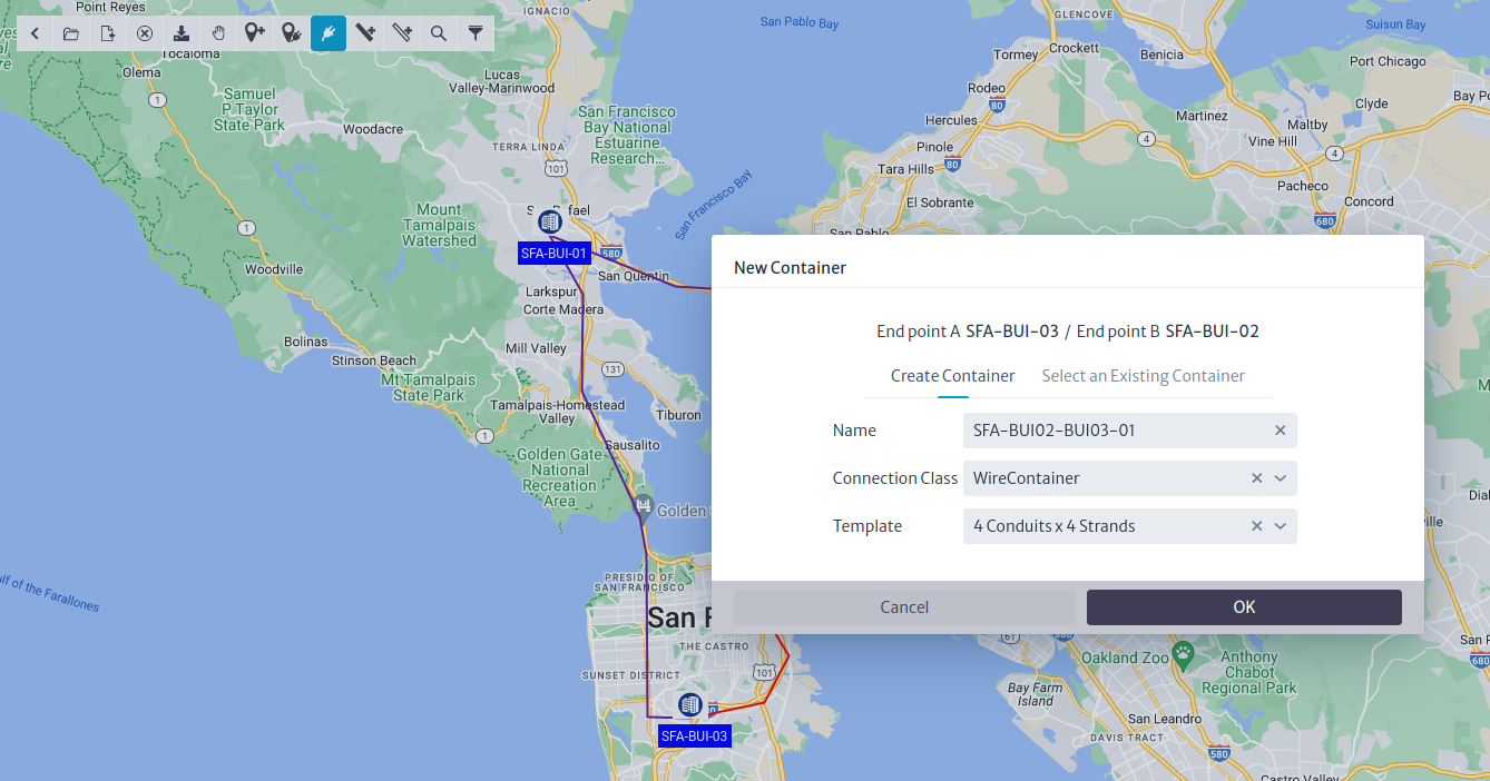 Creating a container in the OSP module
