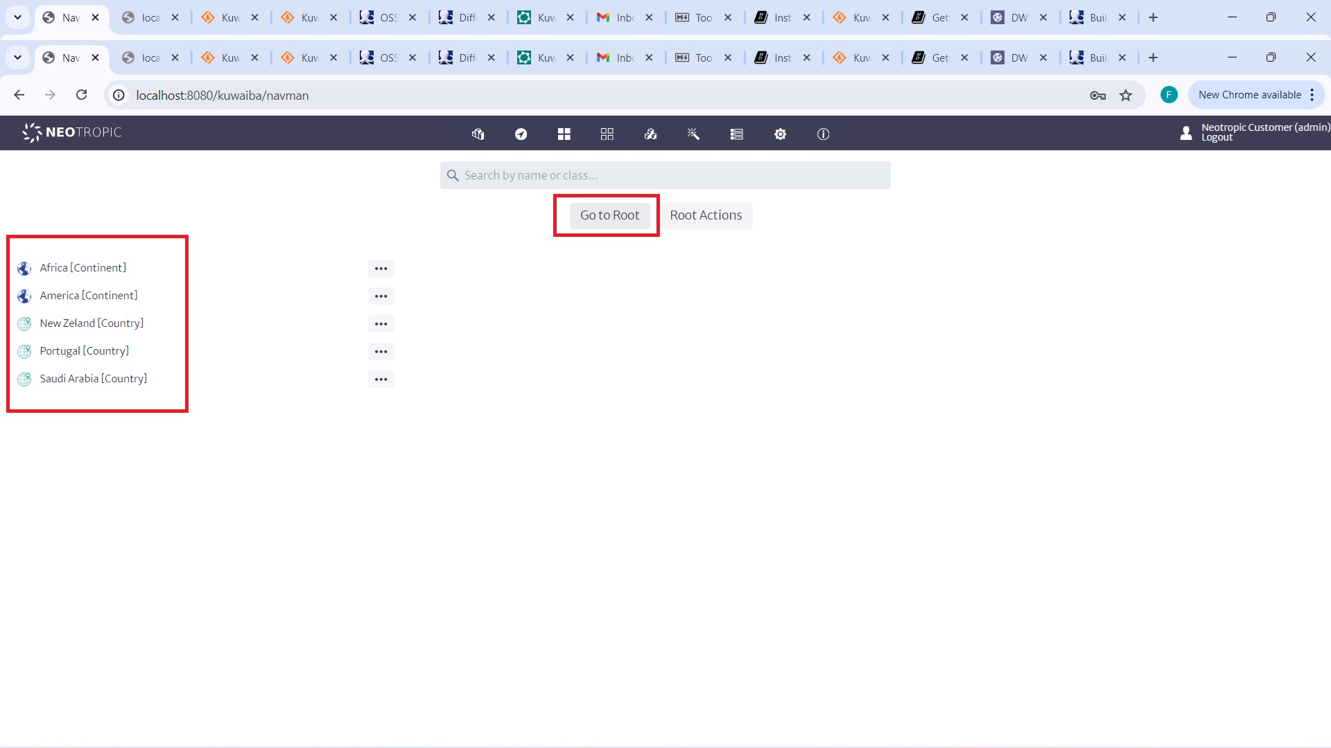 navigation from root