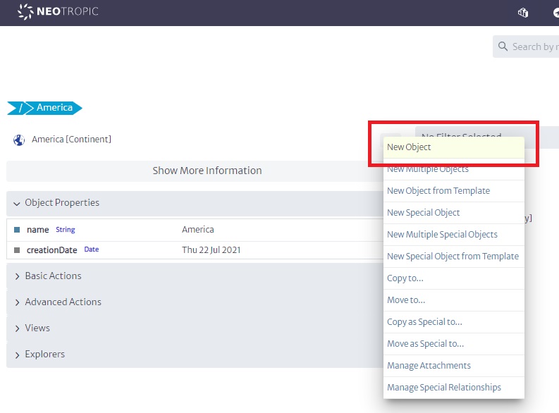 navigation while creating objects